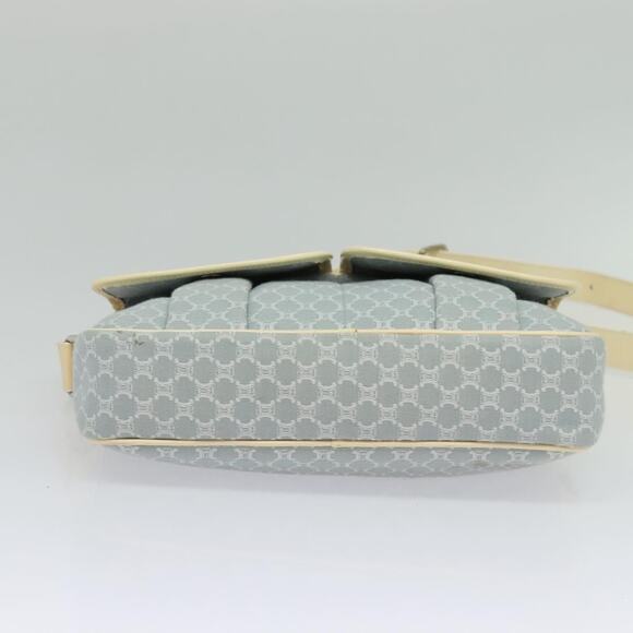 CELINE Macadam Canvas Shoulder Bag Light Blue Silver - Picture 9 of 12
